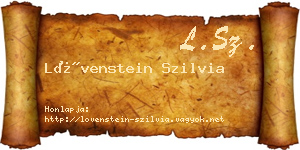 Lövenstein Szilvia névjegykártya